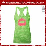 Ladies Slim Fit Colour Printing Polyester Cotton Burnout Singlet (ELTWBJ-391)