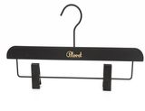 High-Grade Black Plastic Hanger with Plastic Clip for Pants