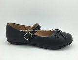 New Black PU School Shoes with Bowknot for Girls