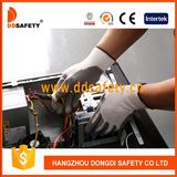 Ddsafety 2017 White Nylon Grey PU Glove