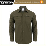 Military Green Men's Solid Outdoor Breathable Quick-Drying Shirt