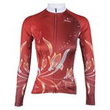 Customized Beautiful Flowers Patterned Outdoors Women's Long Sleeve Shirt Cycling Jerseys