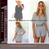 New Design Fashion Lady Stripped Beach Wear Jumpsuits (TONY6033)
