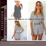 New Design Fashion Lady Stripped Beach Wear Jumpsuits (TONY6033)