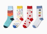 Fashion Knee High Cotton Unisex Jacquard Sock