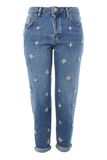 2017 New Arrival Handmade Embellished Boyfriend Girls Fashion Jeans
