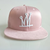 Pink 6 Panels PU Embroidery Snapback 3D Caps and Hats Manufacturer