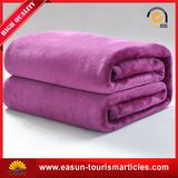 Winterwarm Solid Color Embossed Flannel Blanket, Coral Fleece Airline Blanket