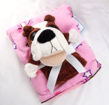 Coral Fleece Baby Blanket with Toy -Pug