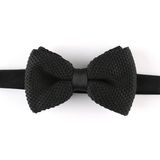 Topselling Classic Solid Black Silk or Polyester Knitted Men's Bow Tie (YWZJ 1)