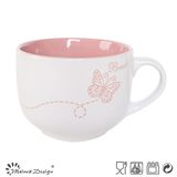 Two Tones Silk Screen Butterfly Soup Mug