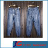 Big Mens Jeans Ankle Elastic Waisted Belt Jeans (JC3393)