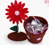 Office Table Decorative Felt Flower with Pots