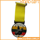 Custom Black Metal Sports Medal with Plain Ribbon (YB-MD-67)