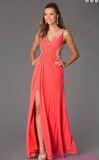 Sleeveless V-Neck Floor Length Evening Prom Dresses (ED14020)