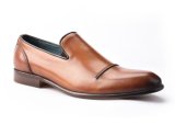 2017 Custom European Trendy Men Slip on Flat Heel Leather Shoes
