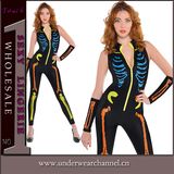 Fancy Romper Sexy Adult Halloween Christmas Skeleton Costume (8948)