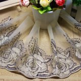 Embroidery Factories Stock Wholesale 14cm Width Nylon Net Lace Polyester Embroidery Trimming Fancy Lace for Garments Accessory & Home Textiles & Curtains