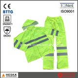 PVC En20471 High Visibility Man Safety Reflective Rain Suit