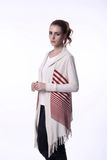 Long Coat Model Stripe Fringe Jacket Coat for Women
