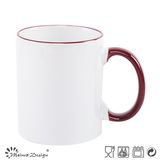 11oz Color Chnaing Mug Solid Color with Rim Glazed