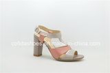 Classic Comfortable Chunky Heel Leather Women Sandal