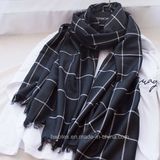 2017 Check Woven Cotton/Acrylic Lady Stole / Fashion Scarf (HWBA091)