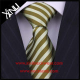 Polyester Woven Jacquard OEM Stripe Green Tie for Men