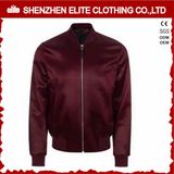 Fashion Burgundy Red Satin Bomber Jackets (ELTBJI-30)