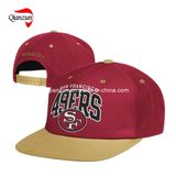 Dark Red Embroidery Snapback Caps