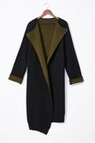 Lady's Wool Acrylic Fashion Long Sleeve Cardigan with Shawl Neck Double-Side Wear