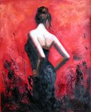 Famous Artist's Oil   Paintings Red Skirt Dancing Lady by Fabian Perez