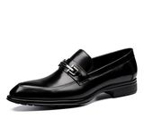 Black Leather Monk Strap Dress Mens Formal Shoes, Rubber Sole