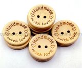 OEM Logo Hot Sale Wooden Round Fastener Button