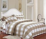 100% Cotton Check Printed 3 Pieces Duvet Cover Sets