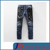 Fashion Skinny PU Splicing Harlen Biker Jeans for Men (JC3399)