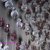 Violet Crystal Glass Bead Line Curtain Without Track