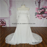 Unique Neck Line Design Chiffon Wedding Dress