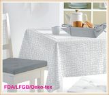 White PEVA Printed Tablecloth with Nonwoven 2 Layers