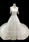 Aolanes Half Sleeve Tower Shape Lace Wedding Gown