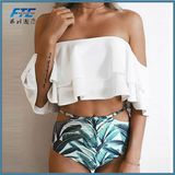 Bikini High Women Waist Swimsuit 2018 Sexy Bikinis Women Swimwear Vintage Bandeau Striped Bottom Set Suits Bikini