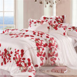 Taihu Snow Rose Pattern 100% Silk Bedding Set