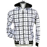 Men's Check Printed Fleece Jackets/Hoodies