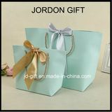 Custom Printed Cheap Luxury Ribbon Handles Paper Gift Shopping Bags