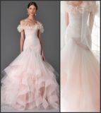 Blush Bridal Dresses off Shoulder Flora Wedding Gown H1237