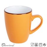 Yellow Color Glazing with Black Rim Mug