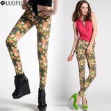 Custom Women Skinny Scratch Print Long Pants for Lady