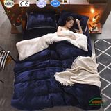 Pure Color High Quality Polyester Flannel Fleece Bedding Set