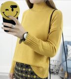 High Collar Collar Sweater Women Pure Color Loose Long Sleeves (BTQ208)