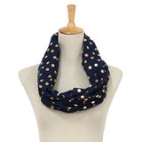 Women's Spring Summer Golden Foil DOT Printing Scarf Snood (SW146)